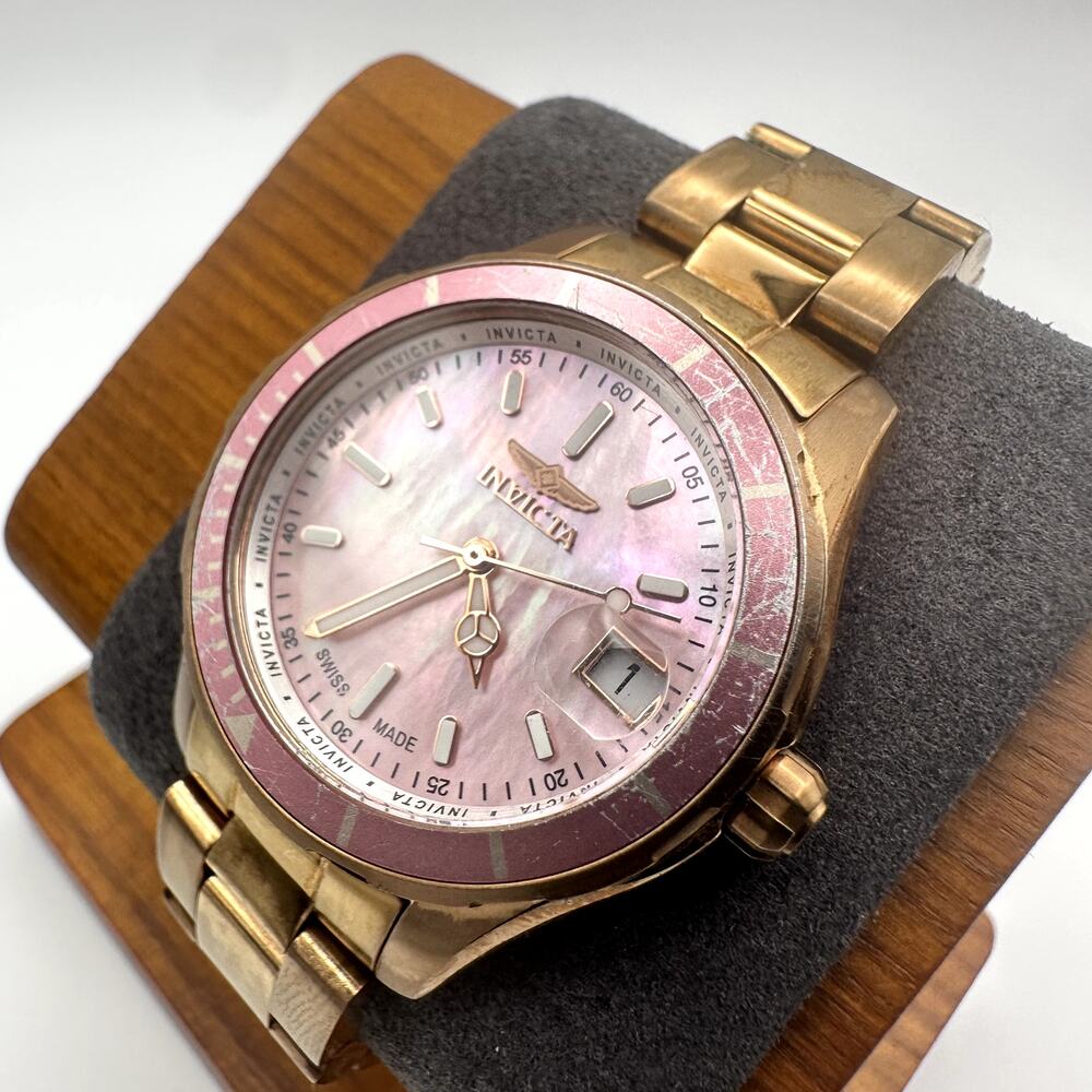 Invicta Pro Diver Women's Rose Gold-Tone Pink Mother of Pearl Quartz Watch 28650